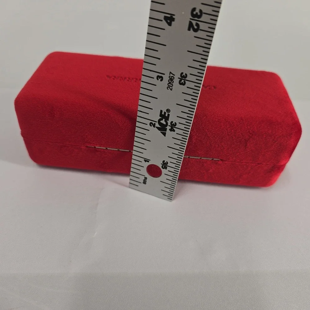 Carolina Herrera Red Velvet Eyeglass Case with Microfiber Cloth - Picture 5 of 6